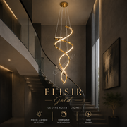 Lustra LED Suspendata ELISIR Gold Telecomanda 53CM Echivalent 350W