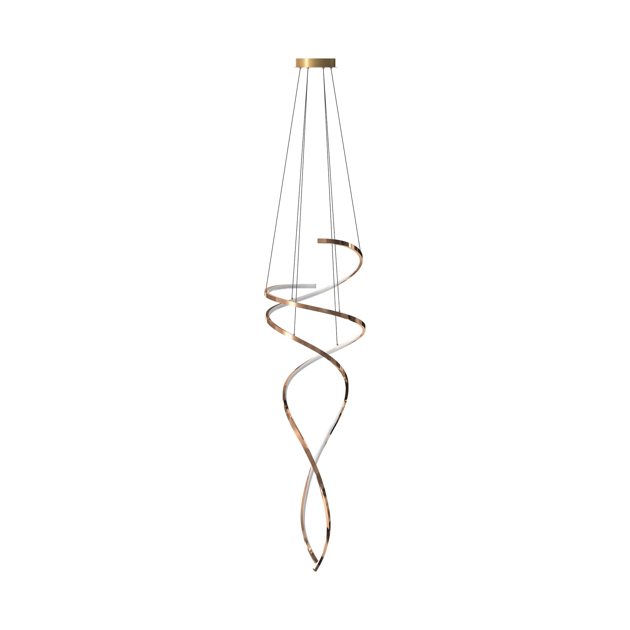 Lustra LED Suspendata ELISIR Gold Telecomanda 53CM Echivalent 350W