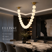 Lustra LED Suspendata ELLISSE Gold 18 Globuri 210CM Echivalent 450W Telecomanda