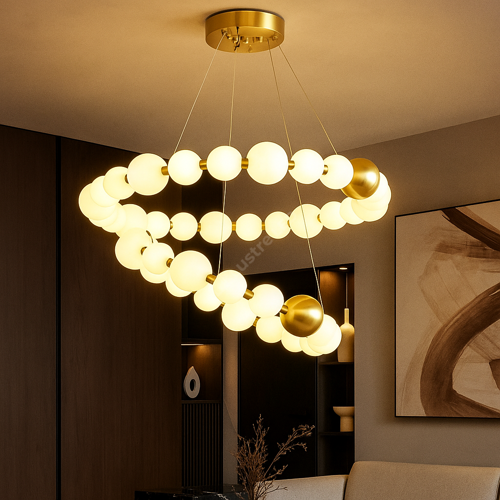 Lustra LED Suspendata Abajur Gold G3869 15 + 21 AURIE / ABAJUR Chandeliers