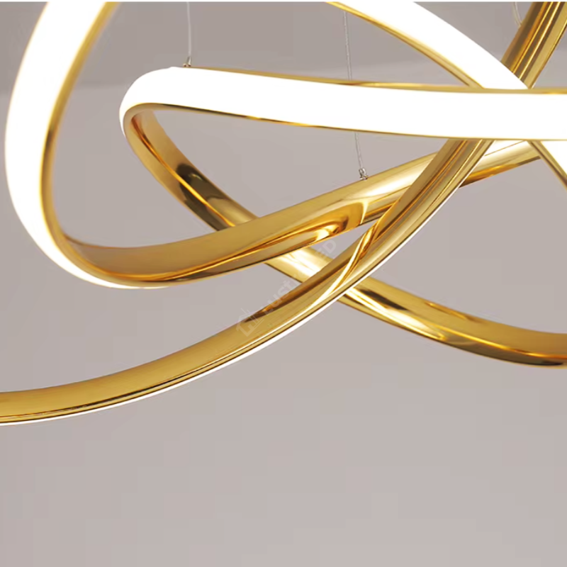 Lustra Led Suspendata Eternity Gold Echivalent 800W Telecomanda Lighting Fixtures