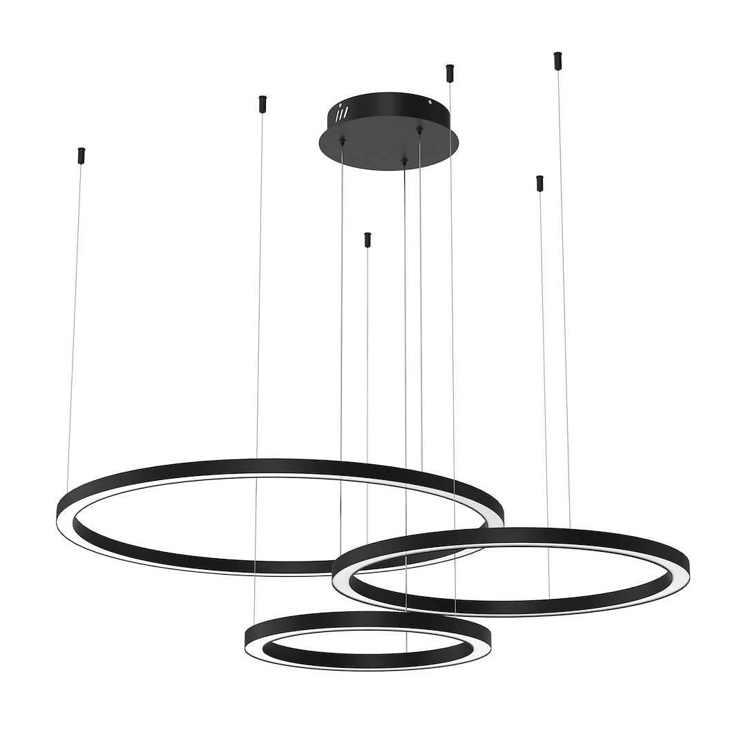 Lustra LED Suspendata Galaxia Black Premium 3500K Echivalent 500W