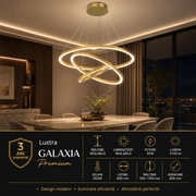 Lustra LED Suspendata Galaxia Gold Premium 3500K Echivalent 500W