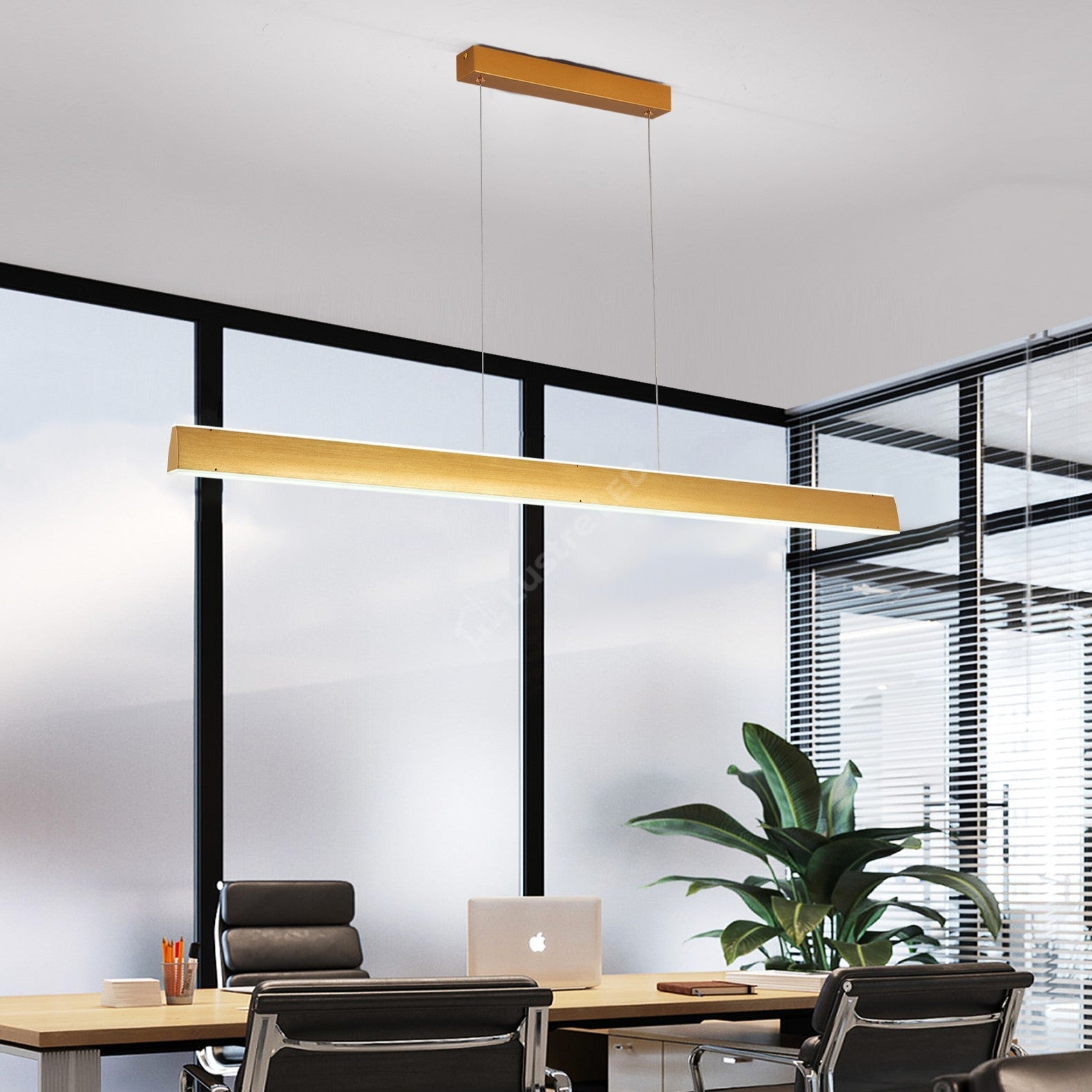 Lustra LED Suspendata Gold 120cm Liniara Echivalent 400W Telecomanda