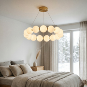 Lustra LED Suspendata Gold PEARL Echivalent 200W Telecomanda