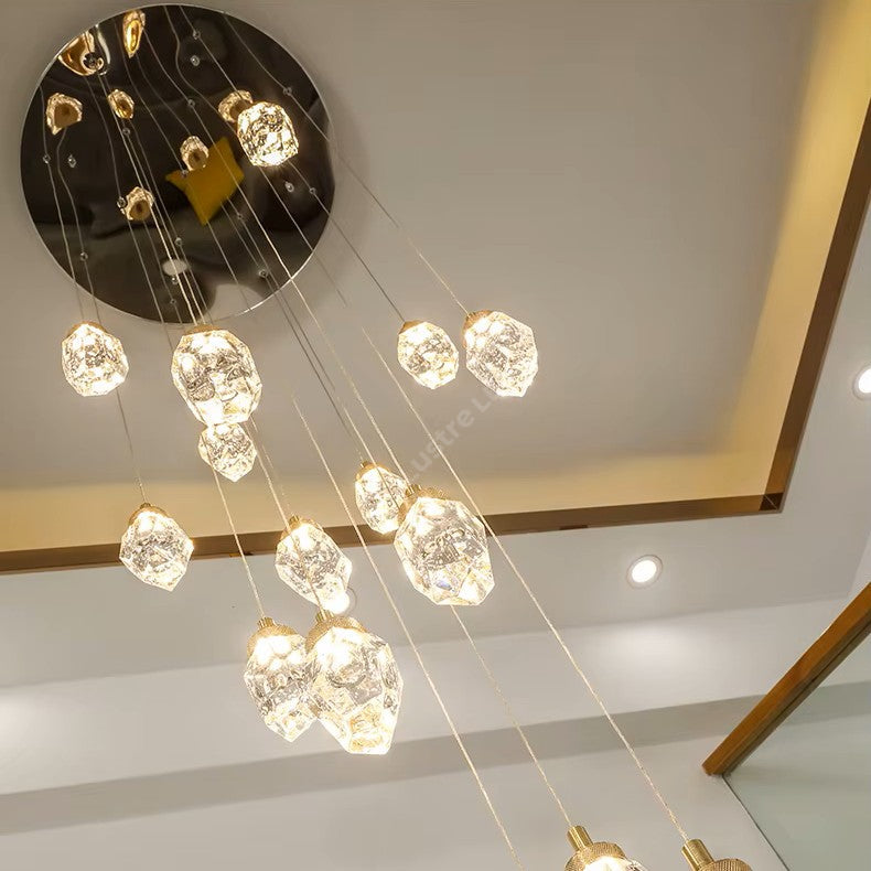 Lustra LED Suspendata Golden ICEBORNE 15 Elemente Echivalent 800W