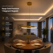 Lustra LED Suspendata Hoop Gold Premium 1 Segment Reglabil Echivalent 150W
