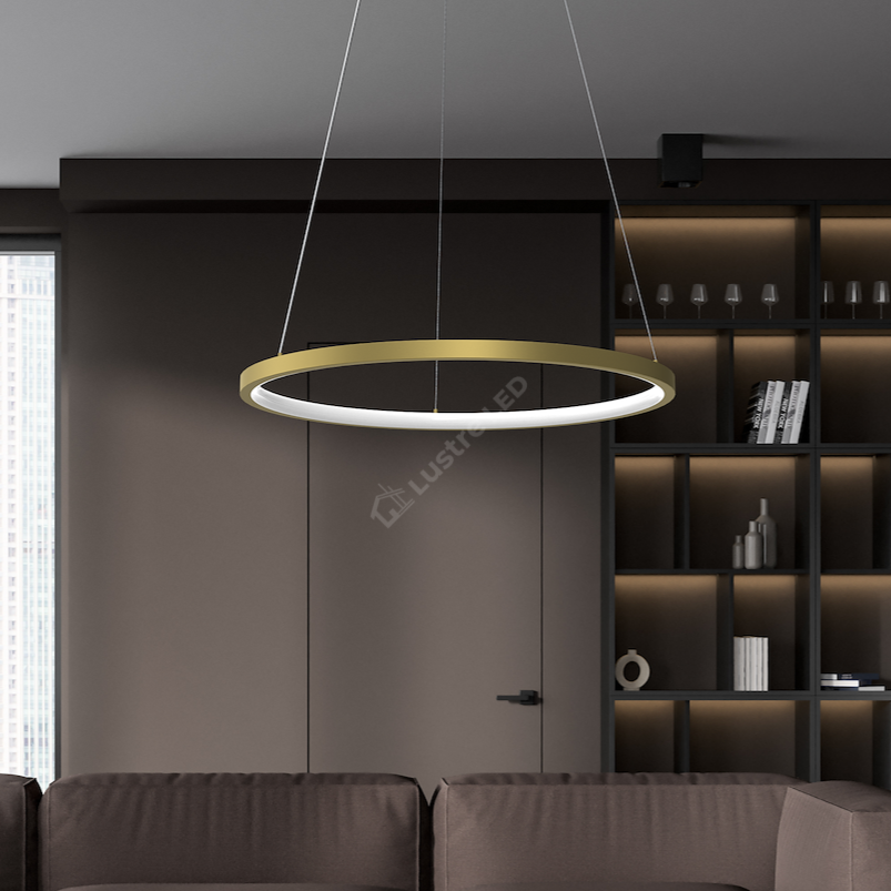 Lustra LED Suspendata Hoop Gold Premium 1 Segment Reglabil Echivalent 150W
