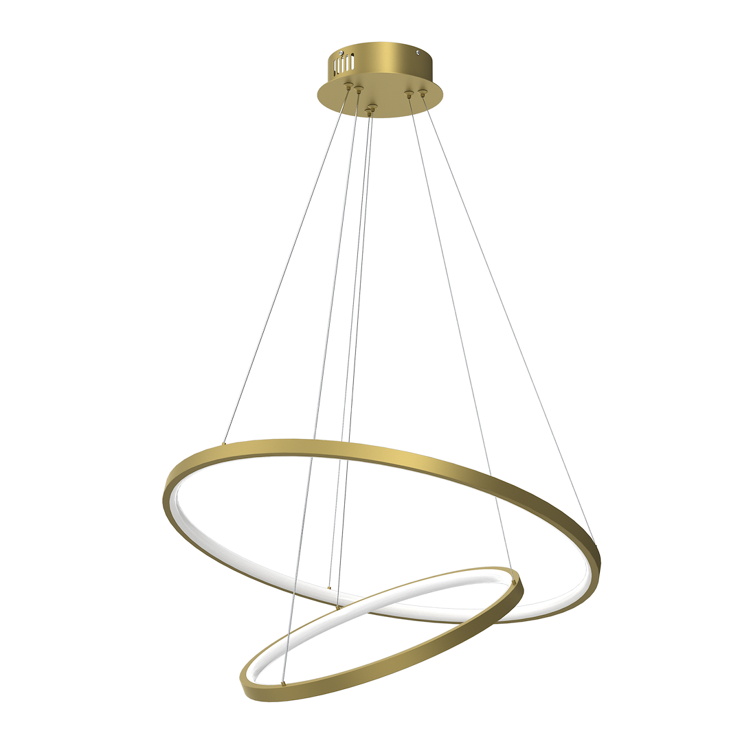 Lustra LED Suspendata Hoop Gold Premium 2 Segmente Reglabile Echivalent 300W
