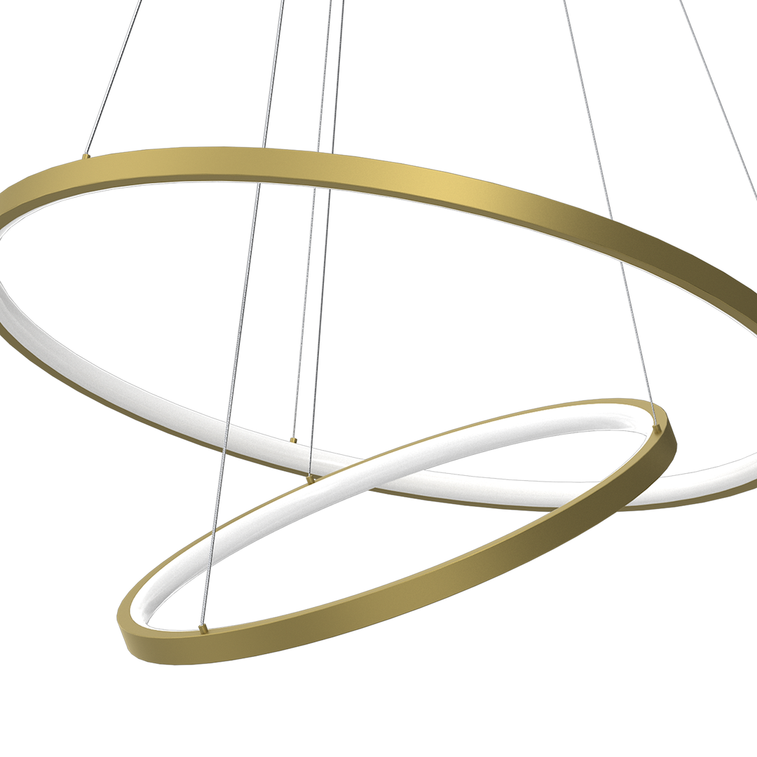 Lustra LED Suspendata Hoop Gold Premium 2 Segmente Reglabile Echivalent 300W