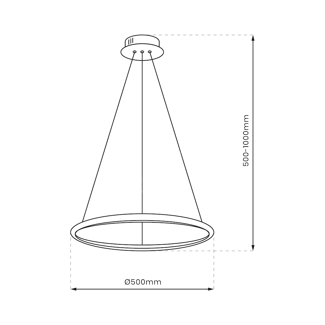 Lustra LED Suspendata Hoop Silver Premium 1 Segment Reglabil Echivalent 150W