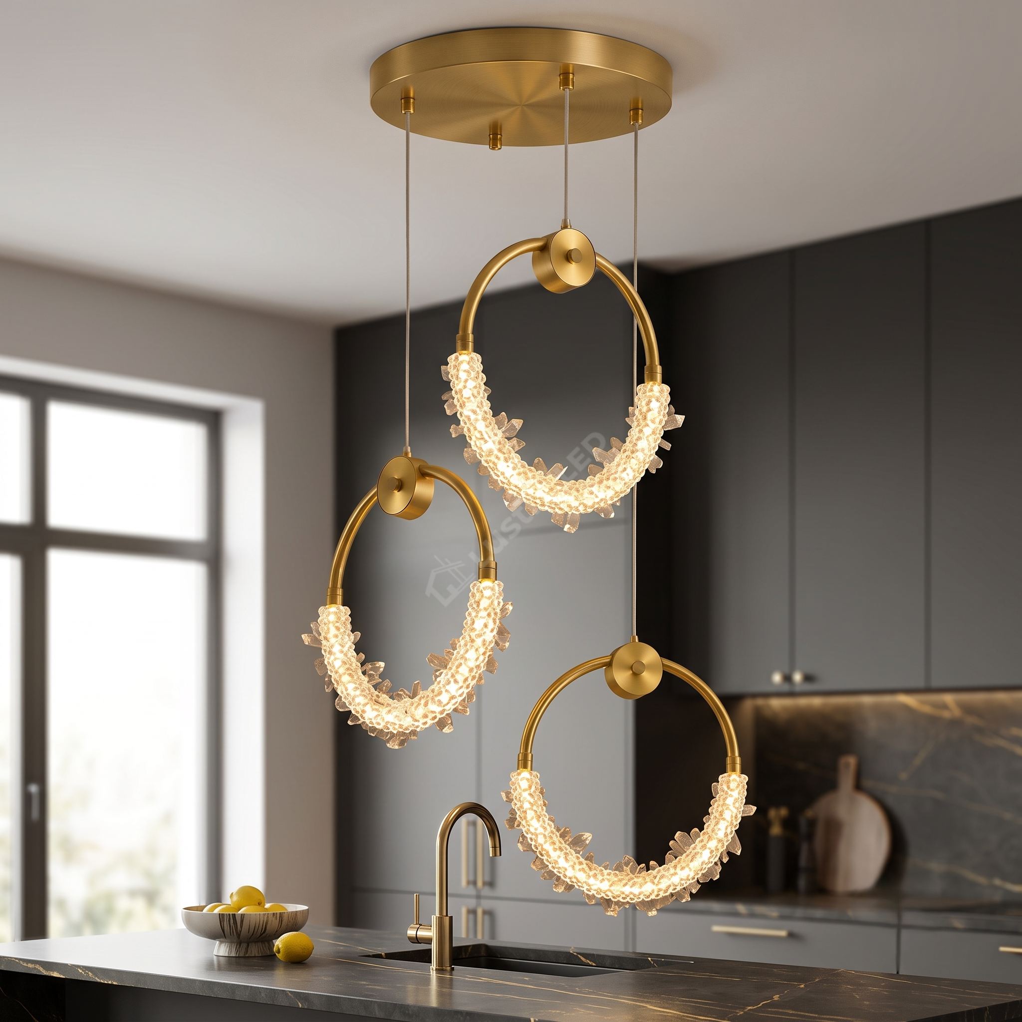 Lustra LED Suspendata ICE-AGE Gold Echivalent 300W