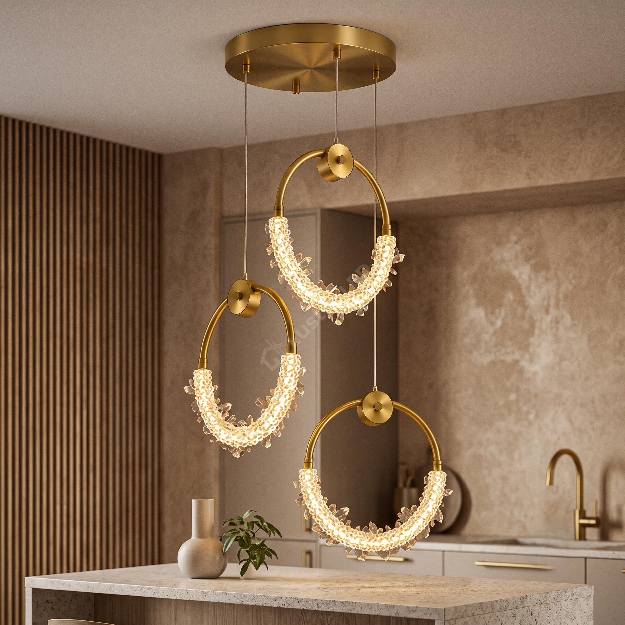Lustra LED Suspendata ICE-AGE Gold Echivalent 300W