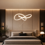Lustra LED Suspendata INFINITY Alba Echivalent 500W Telecomanda