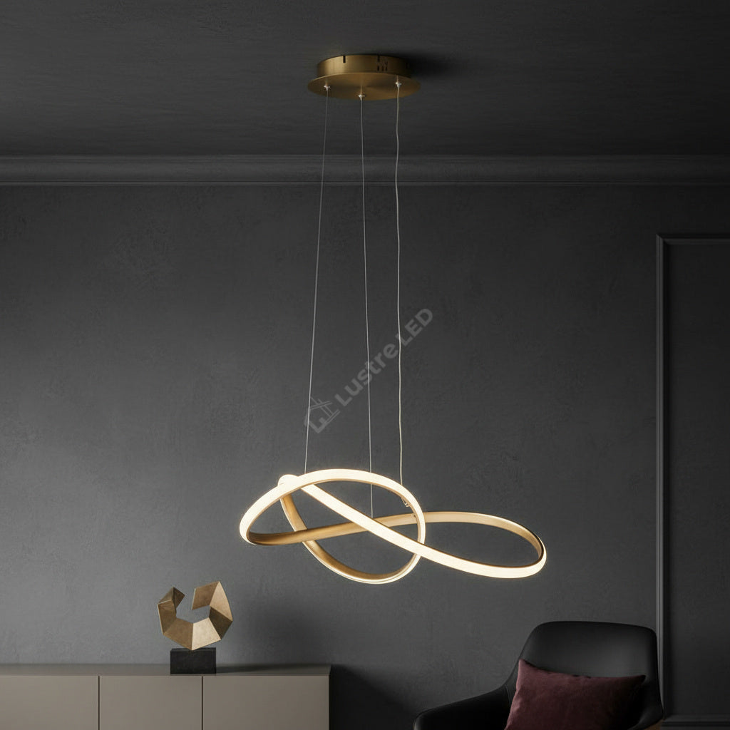 Lustra LED Suspendata Infinity Gold 3 Lumini Echivalent 250W