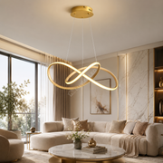 Lustra LED Suspendata INFINITY Gold Echivalent 500W Telecomanda