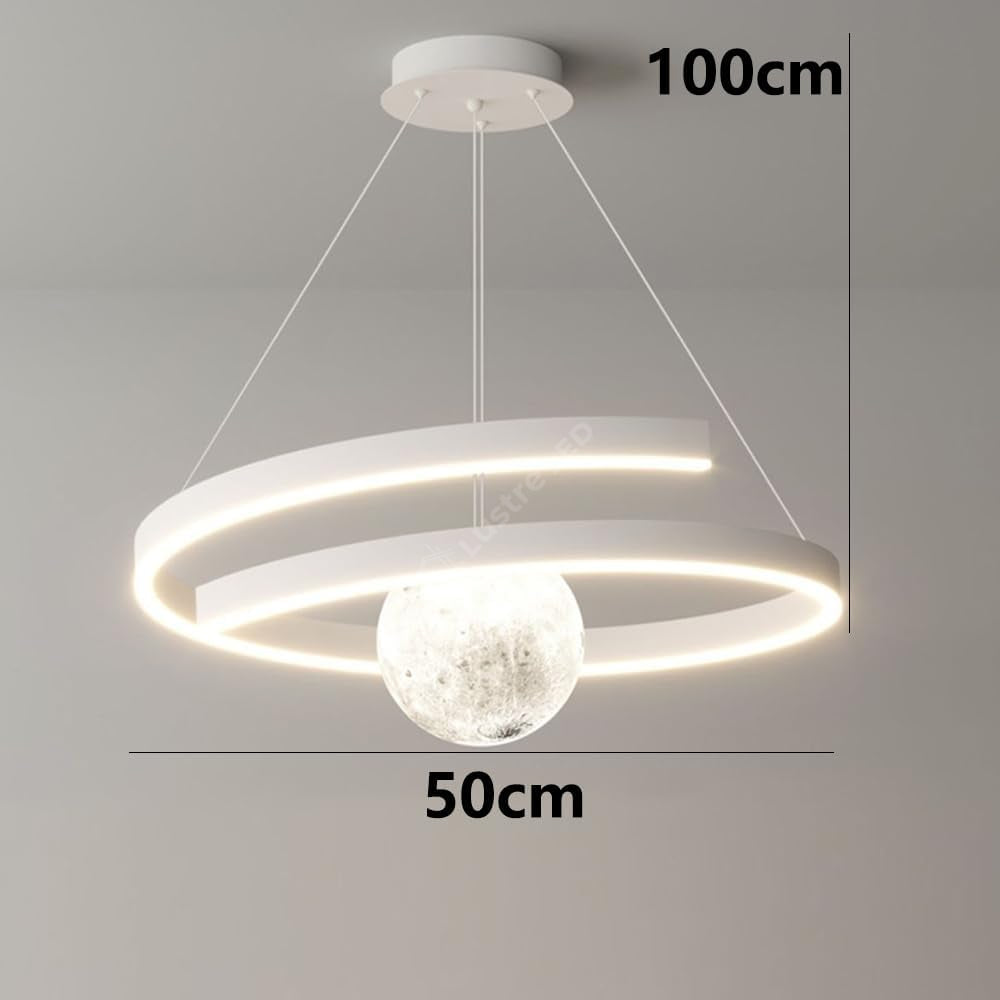 Lustra LED Suspendata INFINITY SPHERE Alba Echivalent 500W