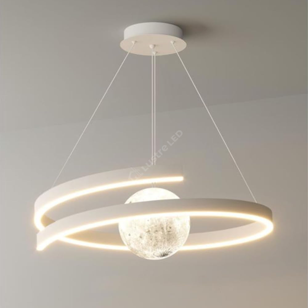 Lustra LED Suspendata INFINITY SPHERE Alba Echivalent 500W