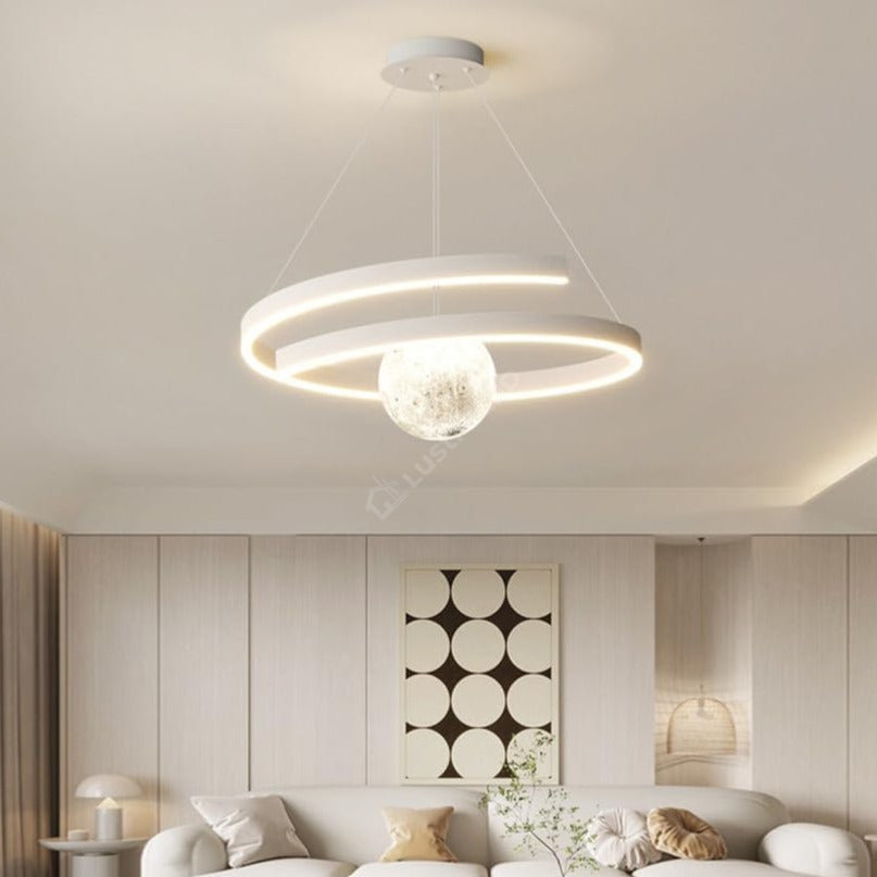 Lustra LED Suspendata INFINITY SPHERE Alba Echivalent 500W
