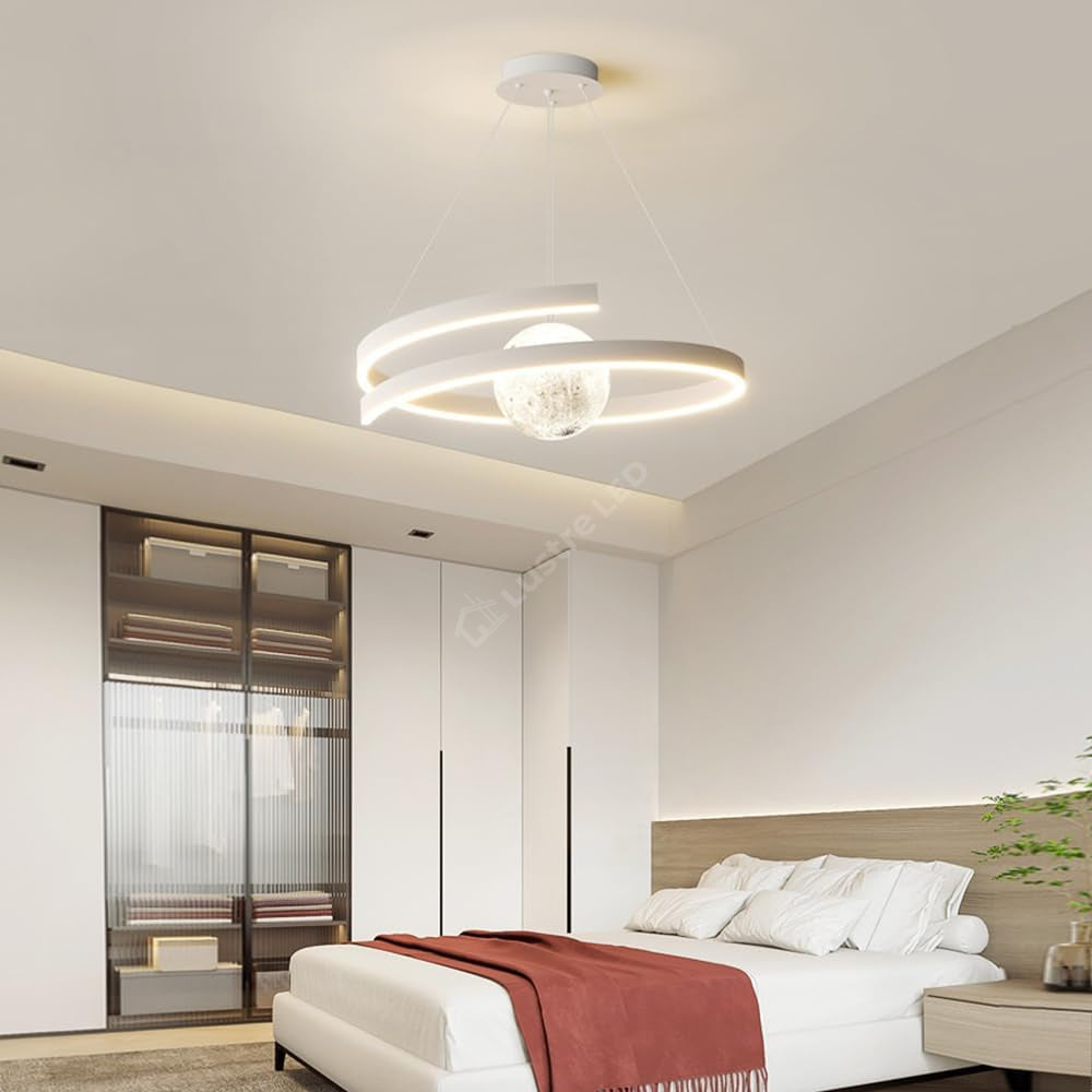 Lustra LED Suspendata INFINITY SPHERE Alba Echivalent 500W