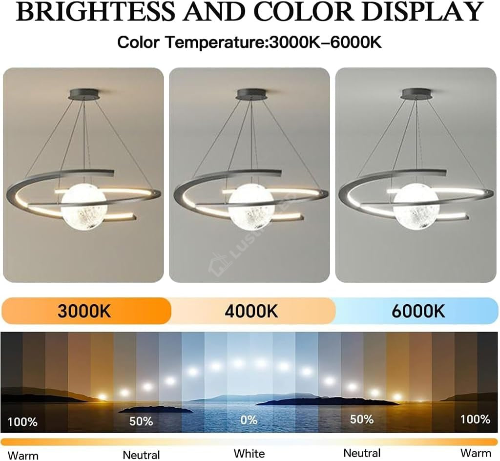 Lustra LED Suspendata INFINITY SPHERE Neagra Echivalent 500W