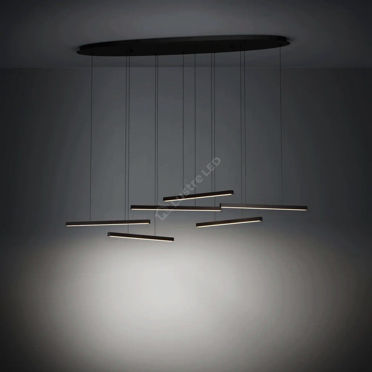 Lustra LED Suspendata Lines Black Echivalent 600W Eglo 39915 NEAGRA / SUSPENDATE Chandeliers