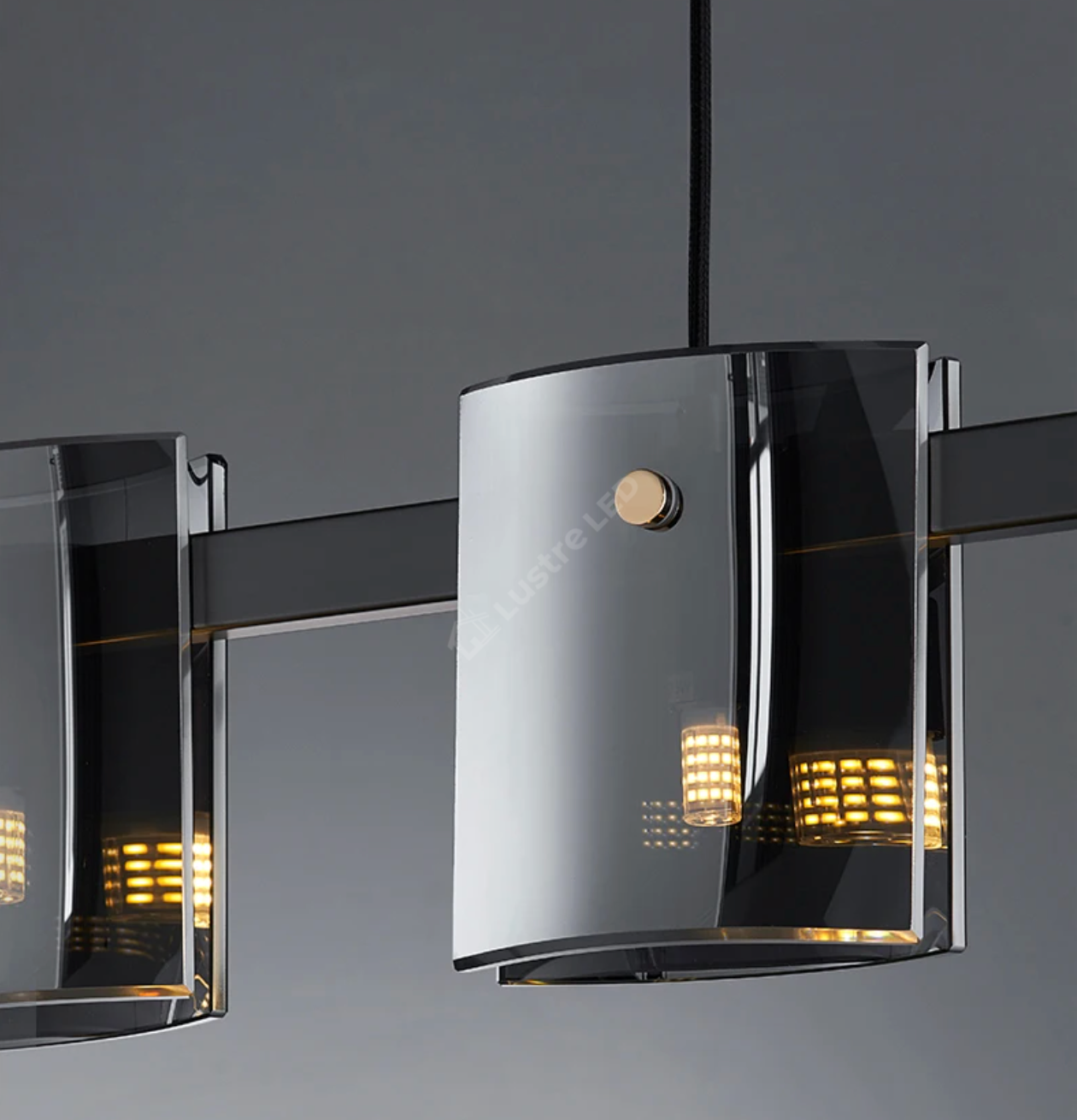 Lustra LED Suspendata Faye G9x5 Modern Black Glass NEAGRA / SUSPENDATE Lighting Fixtures