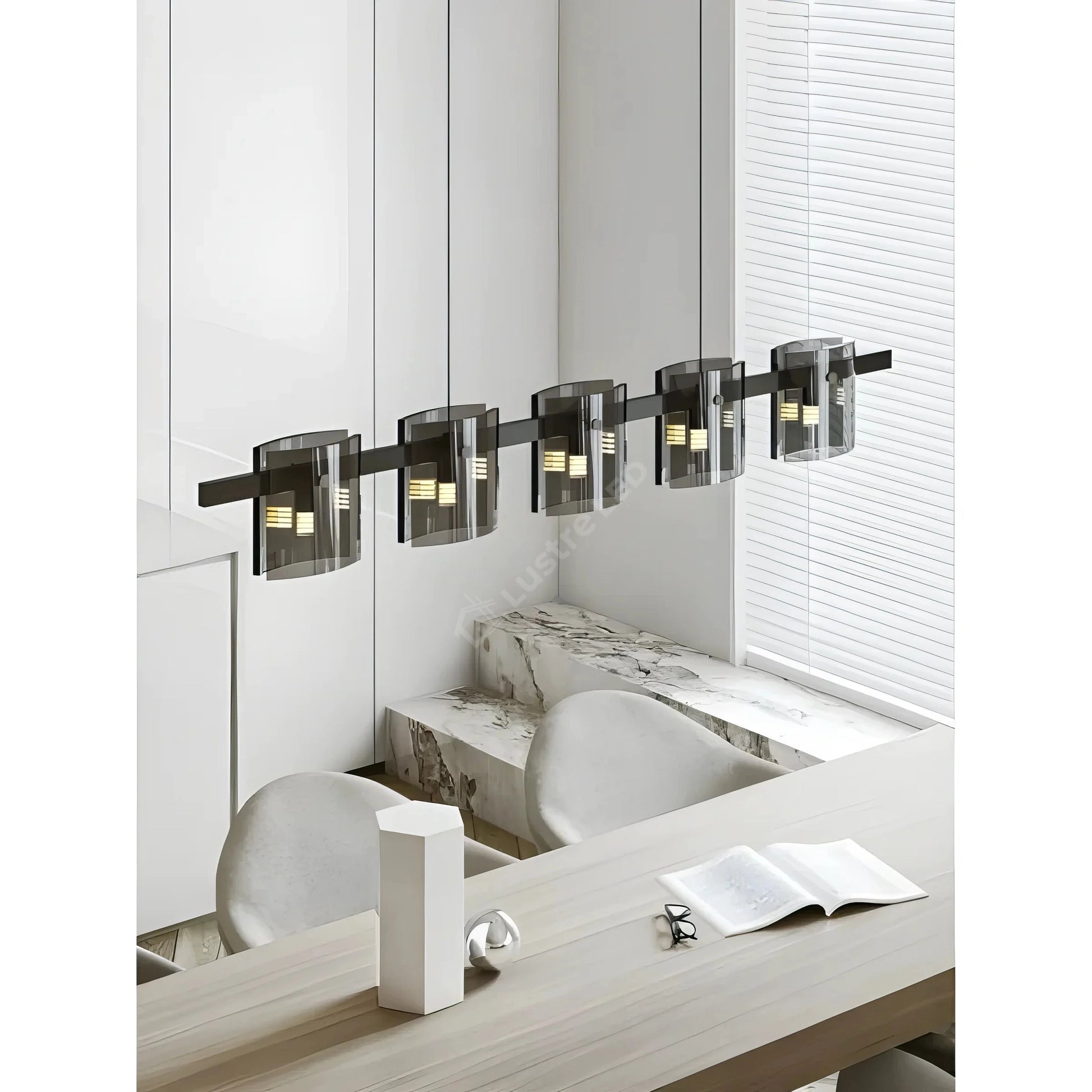 Lustra LED Suspendata Faye G9x5 Modern Black Glass NEAGRA / SUSPENDATE Lighting Fixtures