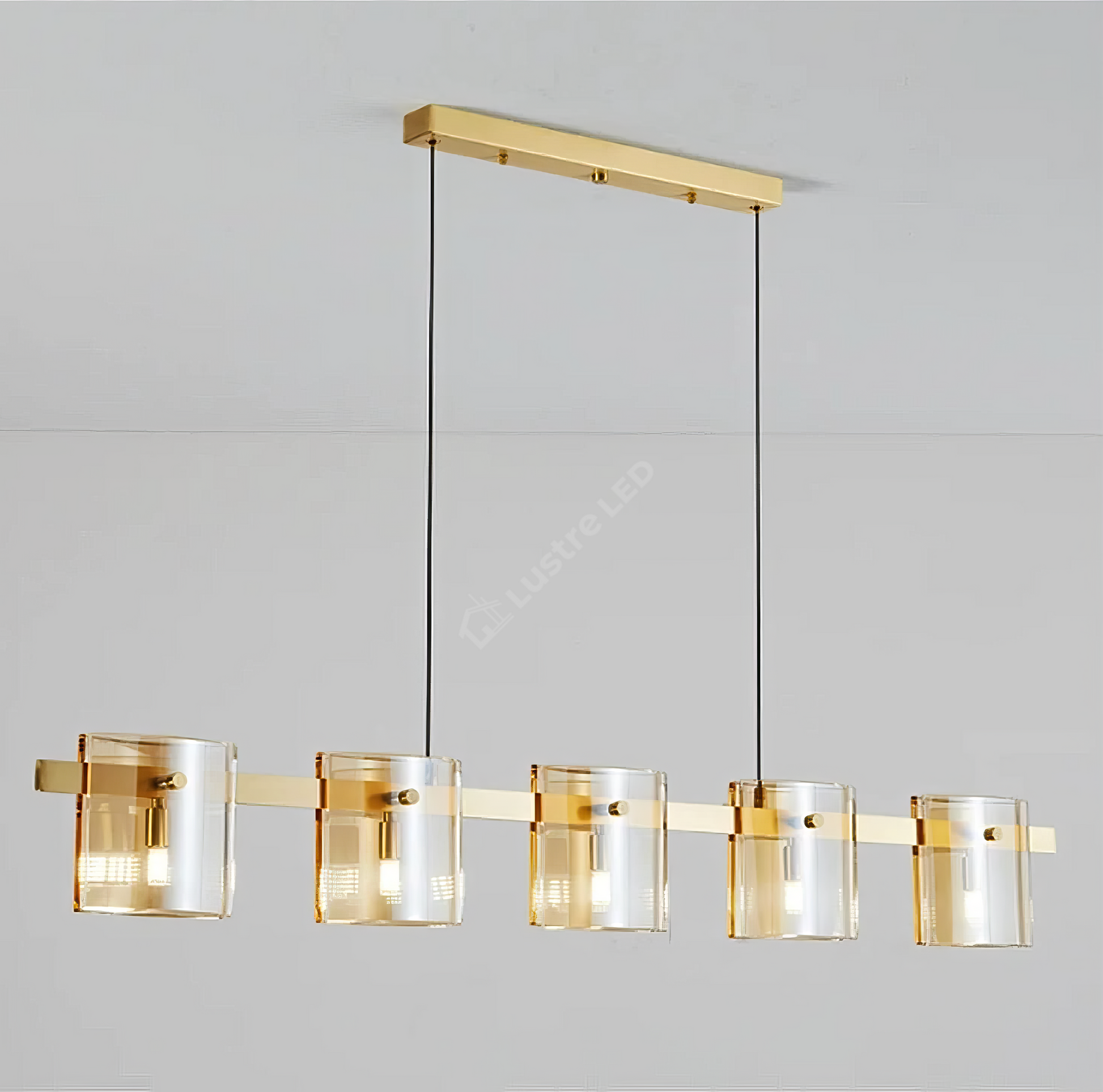Lustra LED Suspendata Faye G9x5 Modern Gold Glass AURIE / SUSPENDATA Chandeliers Crystal