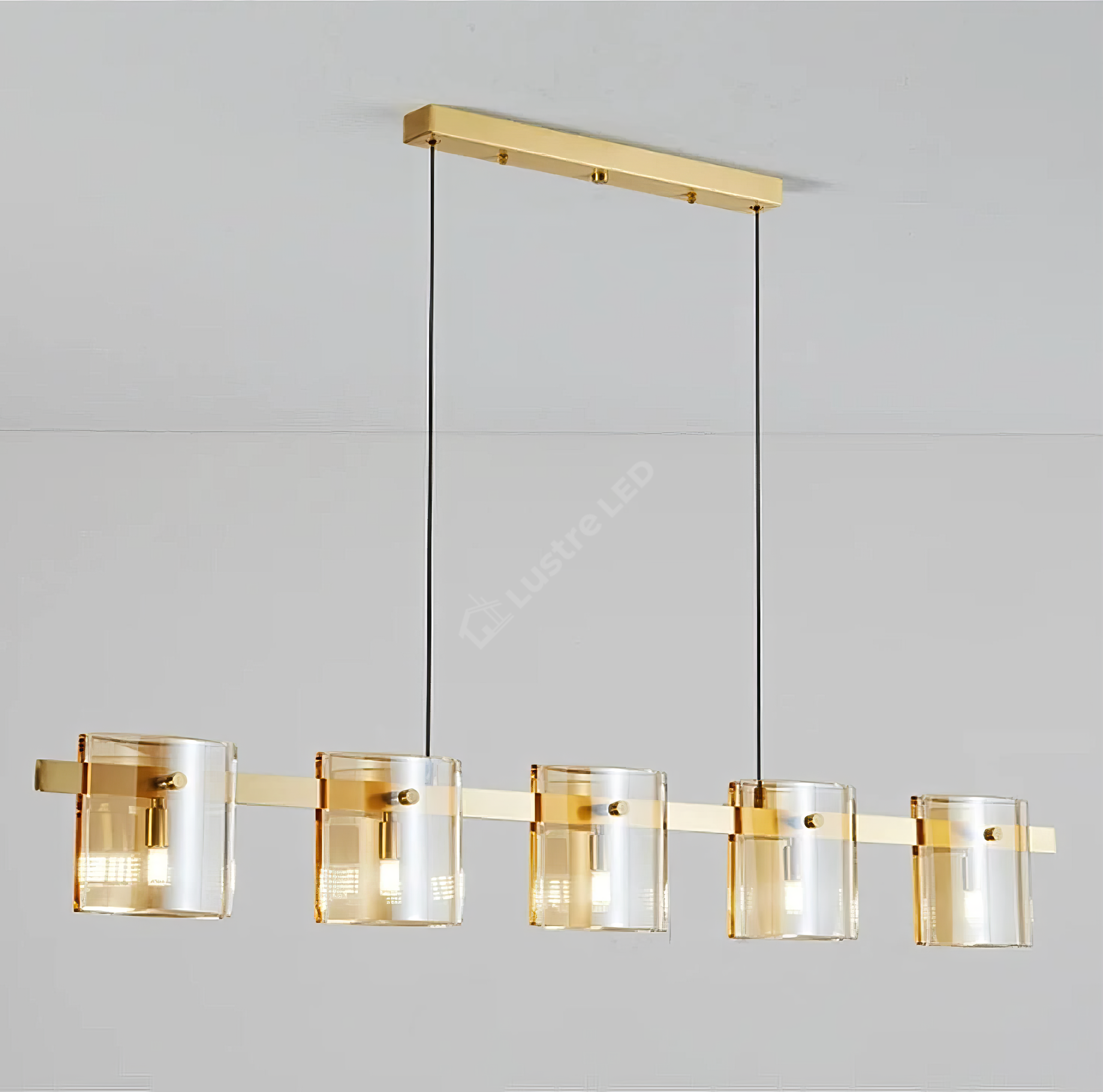Lustra LED Suspendata Faye G9x5 Modern Gold Glass AURIE / SUSPENDATA Chandeliers Crystal