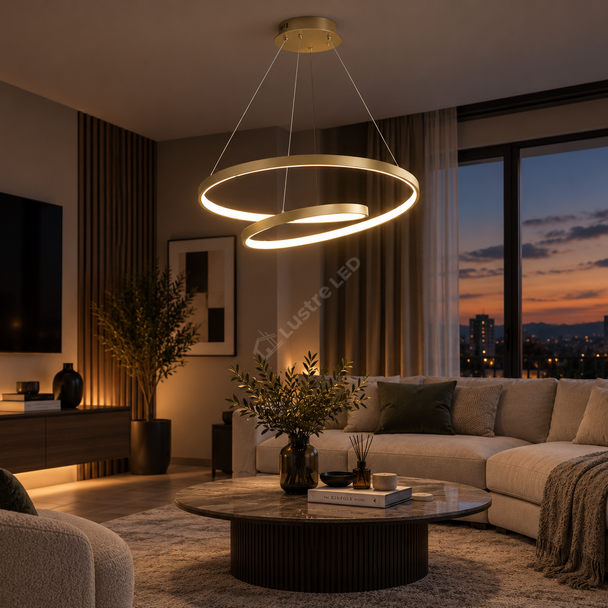 Lustra LED Suspendata Lucero Gold Premium Echivalent 250W
