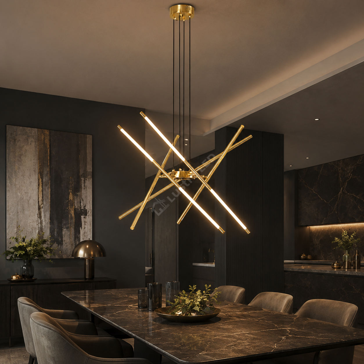 Lustra LED Suspendata LUSSO Gold Ø80CM Echivalent 280W