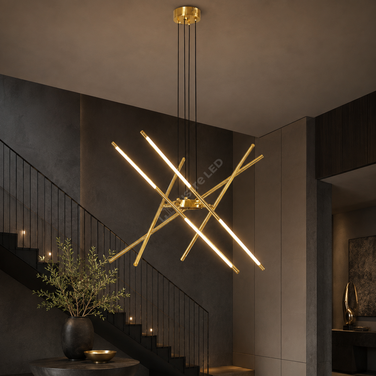 Lustra LED Suspendata LUSSO Gold Ø80CM Echivalent 280W