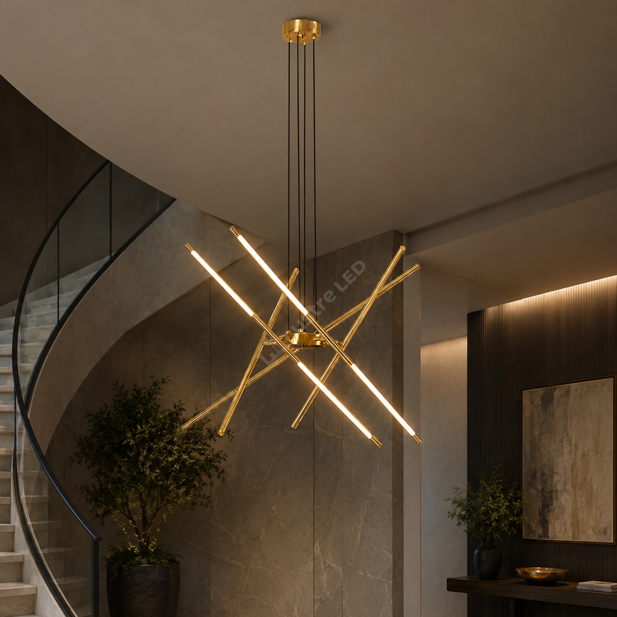 Lustra LED Suspendata LUSSO Gold Ø80CM Echivalent 280W