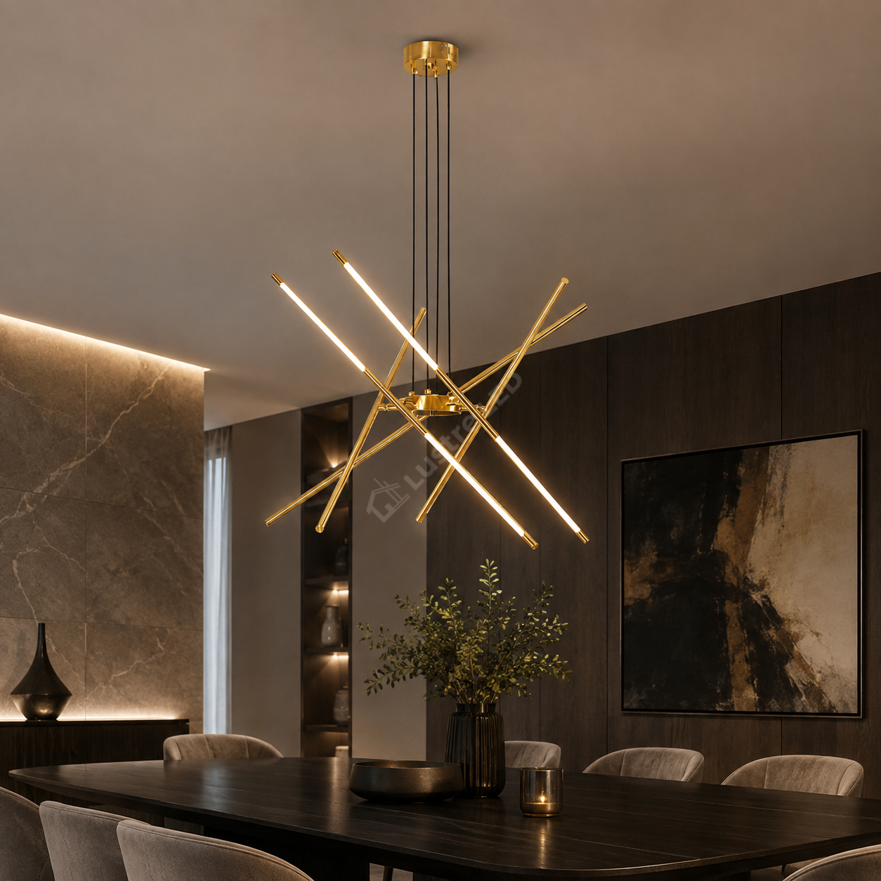 Lustra LED Suspendata LUSSO Gold Ø80CM Echivalent 280W