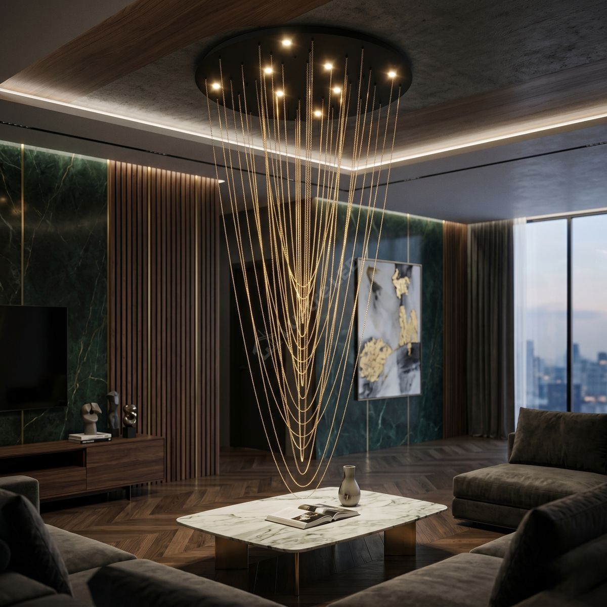 Lustra LED Suspendata Luxury TREPUCO Echivalent 400W