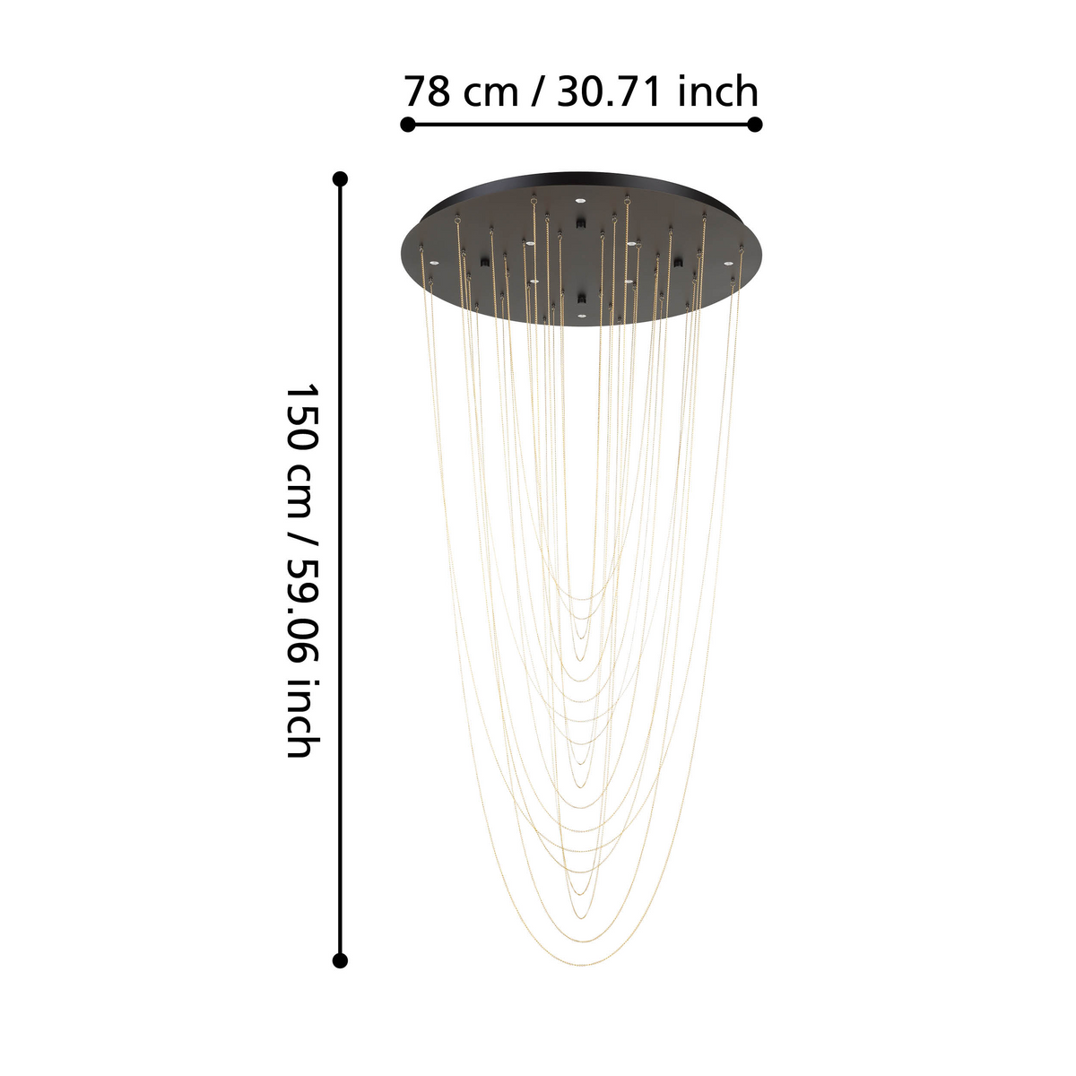Lustra LED Suspendata Luxury TREPUCO Eglo 390355 NEAGRA / LUXURY Lighting Fixtures