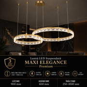 Lustra LED Suspendata Maxi Elegance Gold Premium Echivalent 450W