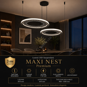 Lustra LED Suspendata Maxi Nest Black Premium Echivalent 400W