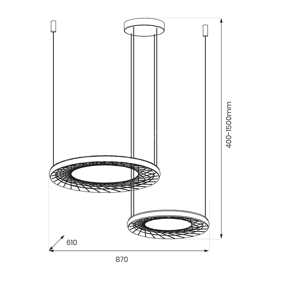 Lustra LED Suspendata Maxi Nest Black Premium Echivalent 400W