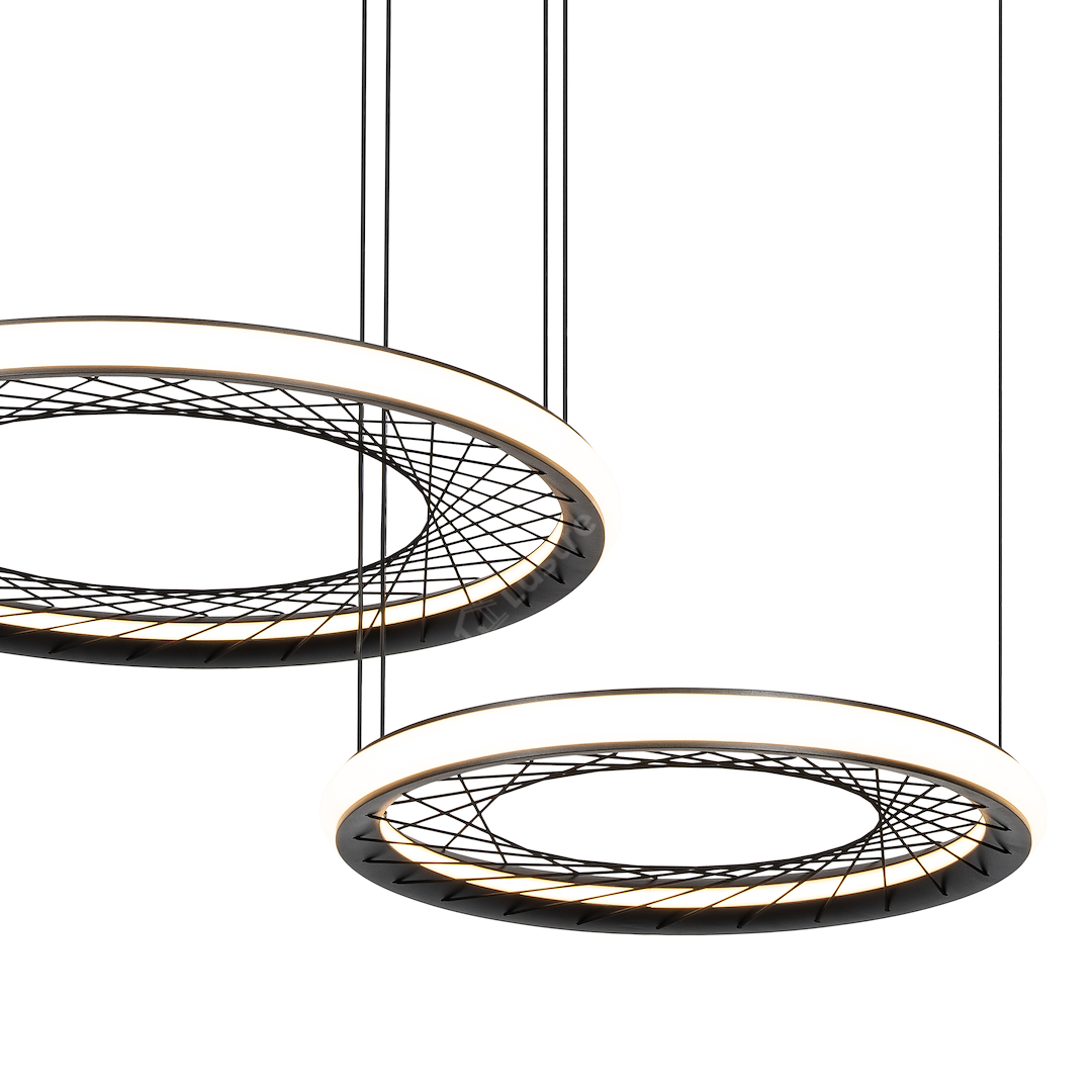 Lustra LED Suspendata Maxi Nest Black Premium Echivalent 400W