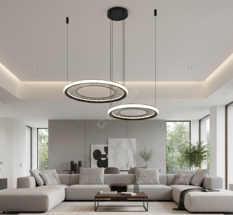 Lustra LED Suspendata Maxi Nest Black Premium Echivalent 400W