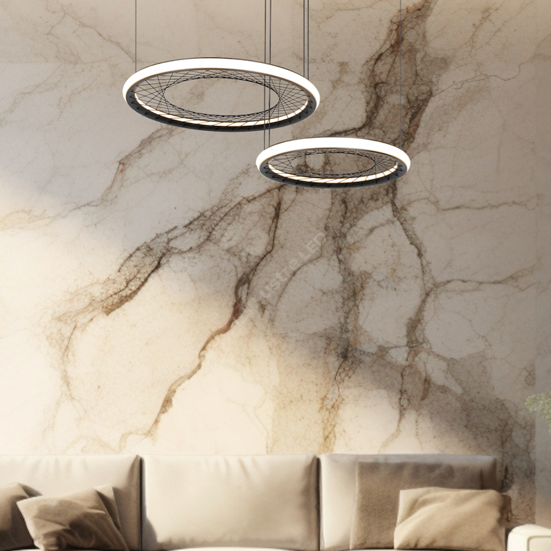 Lustra LED Suspendata Maxi Nest Black Premium Echivalent 400W