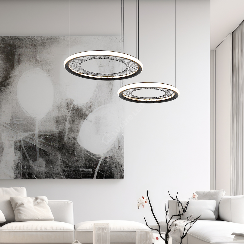 Lustra LED Suspendata Maxi Nest Black Premium Echivalent 400W