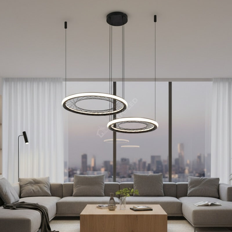 Lustra LED Suspendata Maxi Nest Black Premium Echivalent 400W