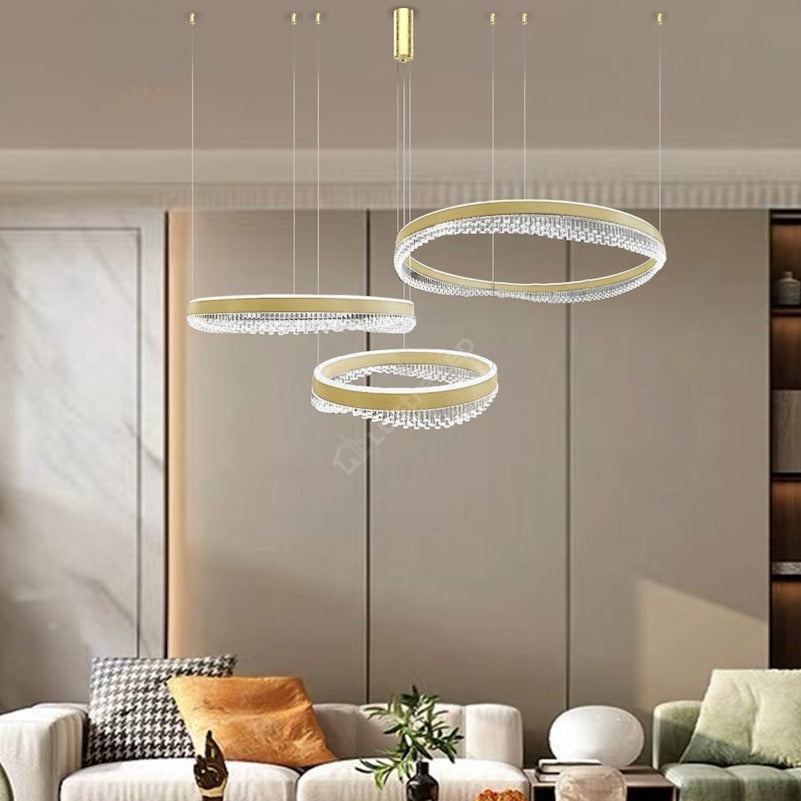 Lustra LED Suspendata Maxi Preciosa Gold Premium Echivalent 1000W