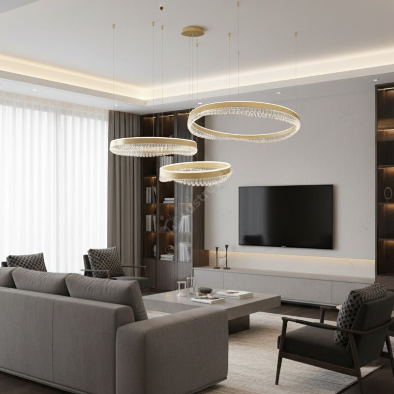 Lustra LED Suspendata Maxi Preciosa Gold Premium Echivalent 1000W