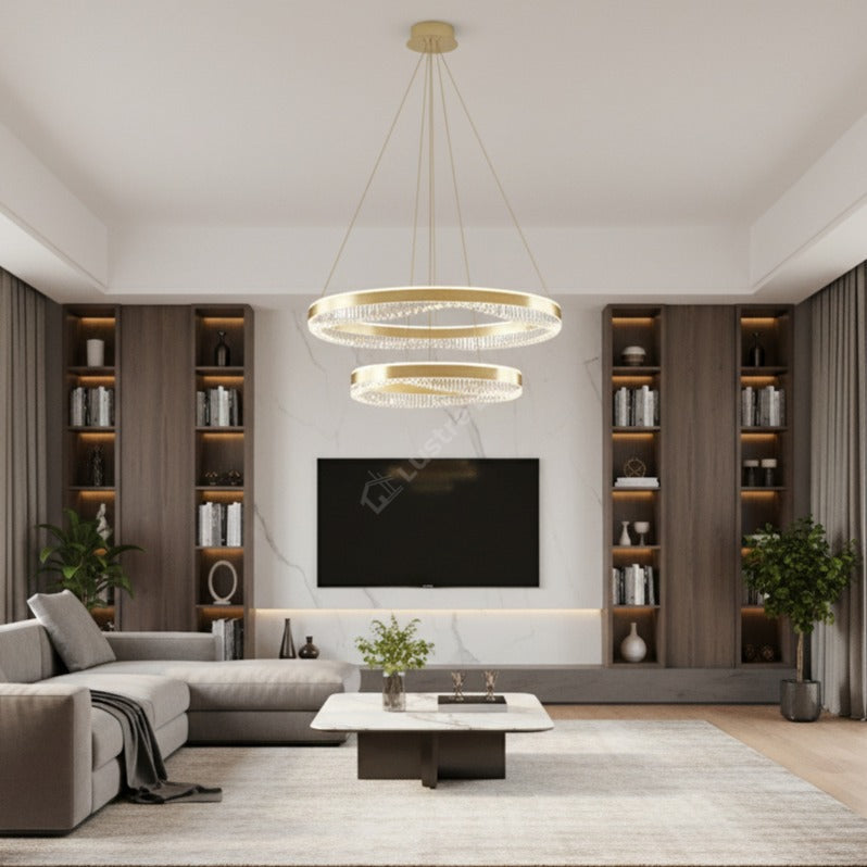 Lustra LED Suspendata Preciosa Gold Premium Echivalent 550W