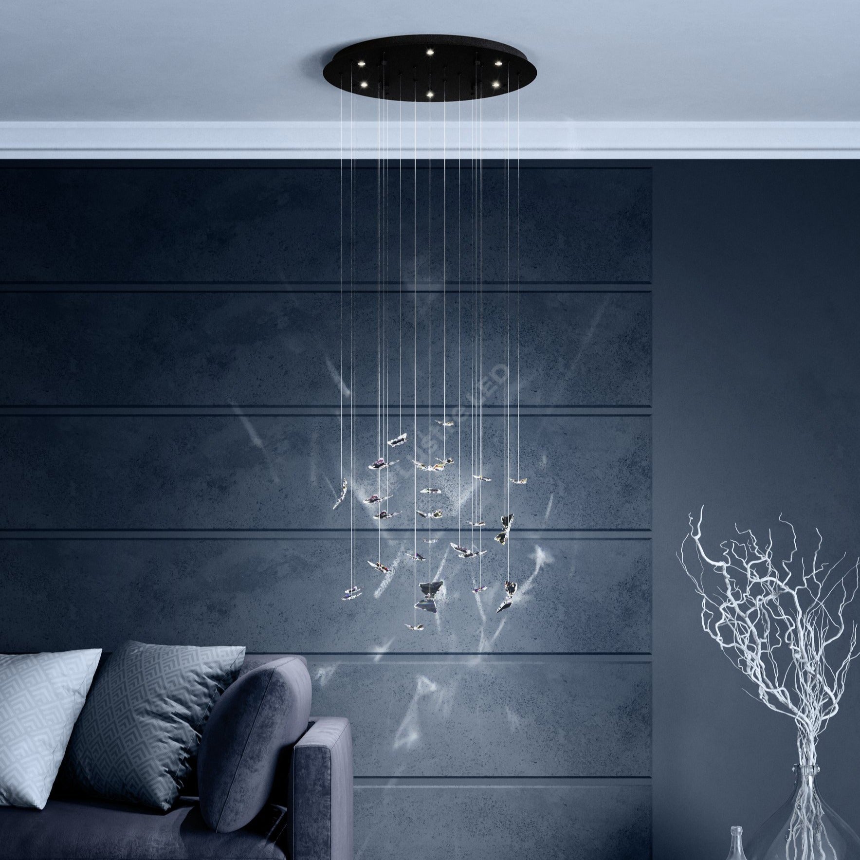 Lustra LED Suspendata Premium Adrados Black Ø58CM