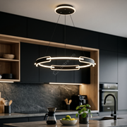 Lustra LED Suspendata Premium Black OMIRA Echivalent 300W Telecomanda